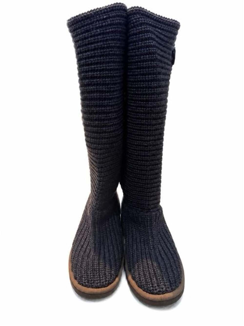 Knit Tall Winter Boots - Black/brown